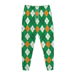 Saint Patrick's Day Argyle Pattern Print Jogger Pants