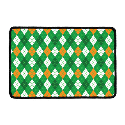 Saint Patrick's Day Argyle Pattern Print Kitchen Mat