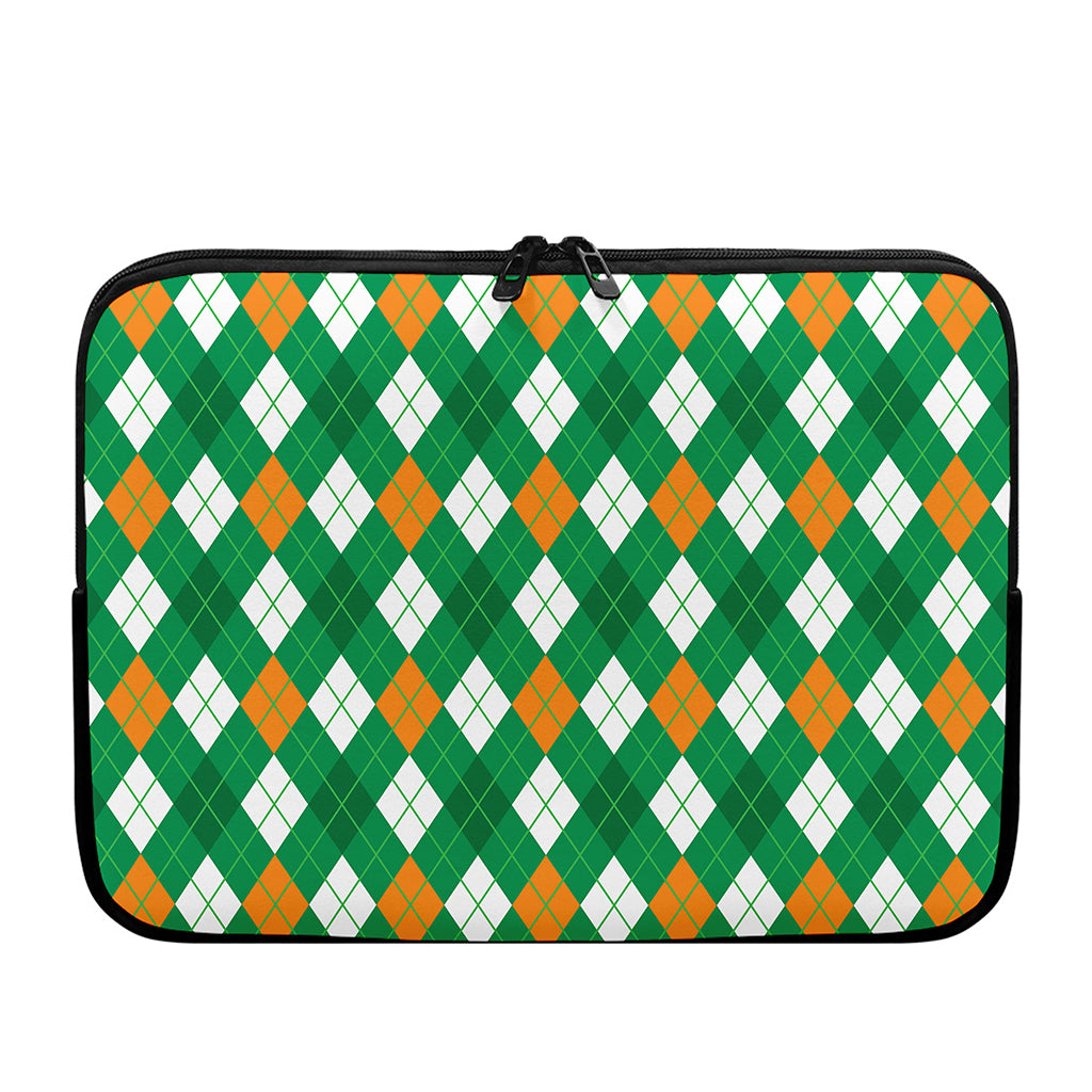 Saint Patrick's Day Argyle Pattern Print Laptop Sleeve