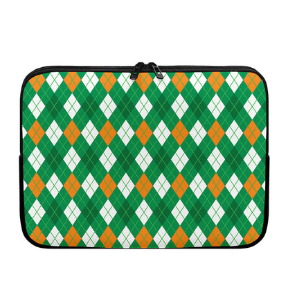 Saint Patrick's Day Argyle Pattern Print Laptop Sleeve