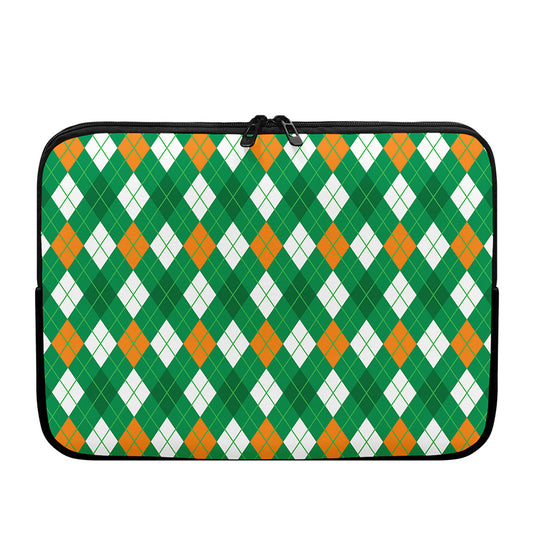 Saint Patrick's Day Argyle Pattern Print Laptop Sleeve