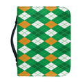 Saint Patrick's Day Argyle Pattern Print Leather Bible Cover