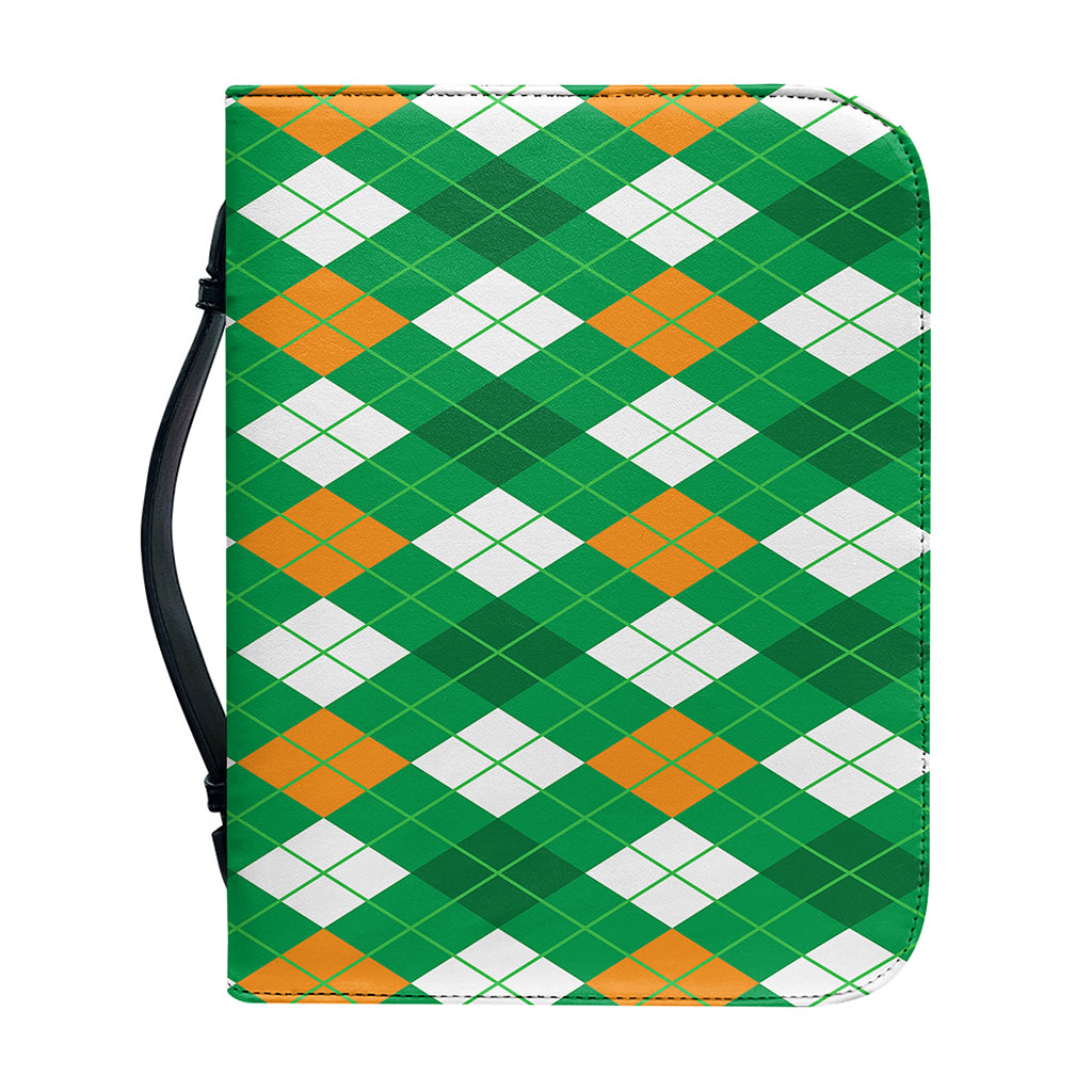 Saint Patrick's Day Argyle Pattern Print Leather Bible Cover