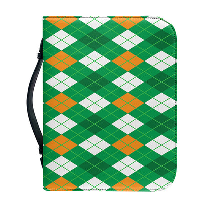 Saint Patrick's Day Argyle Pattern Print Leather Bible Cover