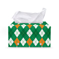Saint Patrick's Day Argyle Pattern Print Leather Tissue Box Cover