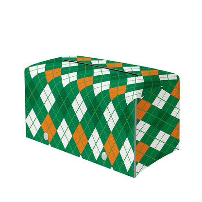 Saint Patrick's Day Argyle Pattern Print Leather Tissue Box Cover