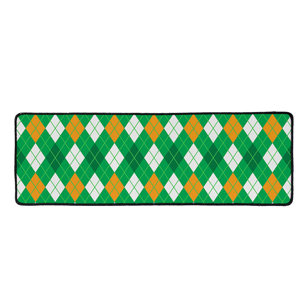 Saint Patrick's Day Argyle Pattern Print Long Kitchen Mat