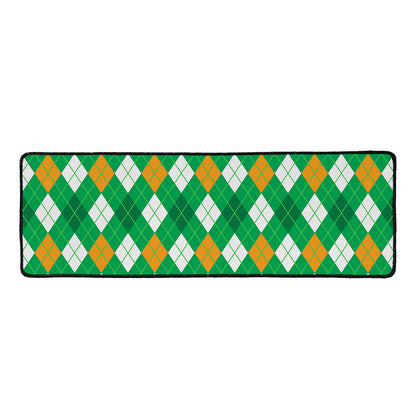Saint Patrick's Day Argyle Pattern Print Long Kitchen Mat