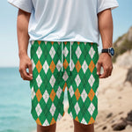 Saint Patrick's Day Argyle Pattern Print Men's Cargo Shorts