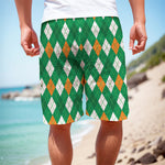 Saint Patrick's Day Argyle Pattern Print Men's Cargo Shorts