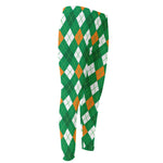 Saint Patrick's Day Argyle Pattern Print Men's Compression Pants