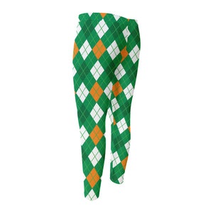 Saint Patrick's Day Argyle Pattern Print Men's Compression Pants