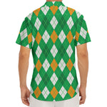 Saint Patrick's Day Argyle Pattern Print Men's Deep V-Neck Shirt