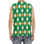 Saint Patrick's Day Argyle Pattern Print Men's Fitness Tank Top