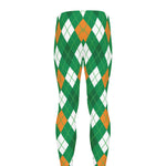 Saint Patrick's Day Argyle Pattern Print Men's leggings
