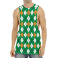 Saint Patrick's Day Argyle Pattern Print Men's Muscle Tank Top