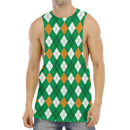 Saint Patrick's Day Argyle Pattern Print Men's Muscle Tank Top