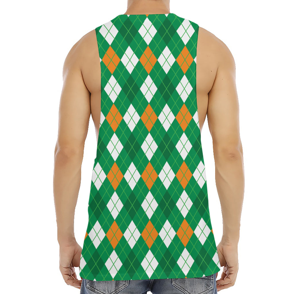 Saint Patrick's Day Argyle Pattern Print Men's Muscle Tank Top
