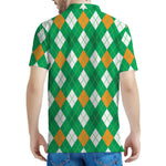 Saint Patrick's Day Argyle Pattern Print Men's Polo Shirt