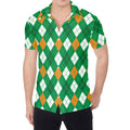 Saint Patrick's Day Argyle Pattern Print Men's Shirt