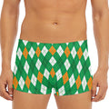 Saint Patrick's Day Argyle Pattern Print Men's Short Boxer Briefs