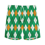 Saint Patrick's Day Argyle Pattern Print Men's Sports Shorts