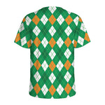 Saint Patrick's Day Argyle Pattern Print Men's Sports T-Shirt