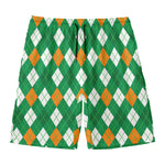 Saint Patrick's Day Argyle Pattern Print Men's Swim Trunks