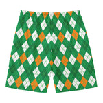 Saint Patrick's Day Argyle Pattern Print Men's Swim Trunks