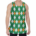 Saint Patrick's Day Argyle Pattern Print Men's Velvet Tank Top