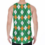 Saint Patrick's Day Argyle Pattern Print Men's Velvet Tank Top