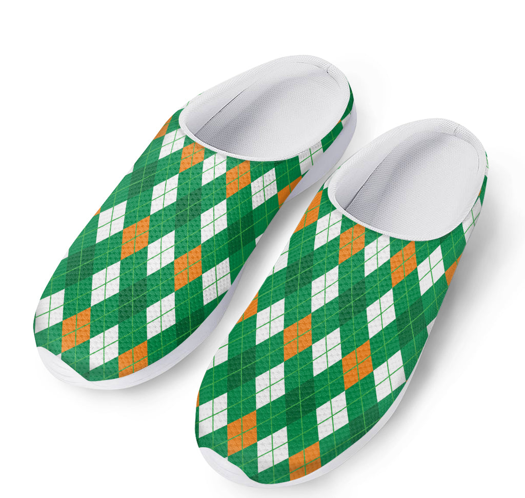 Saint Patrick's Day Argyle Pattern Print Mesh Casual Shoes