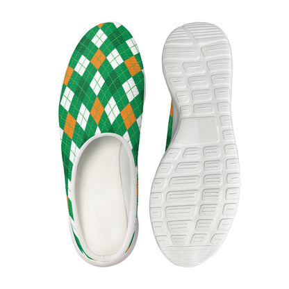 Saint Patrick's Day Argyle Pattern Print Mesh Casual Shoes