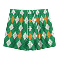Saint Patrick's Day Argyle Pattern Print Mesh Shorts