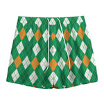 Saint Patrick's Day Argyle Pattern Print Mesh Shorts