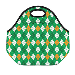 Saint Patrick's Day Argyle Pattern Print Neoprene Lunch Bag