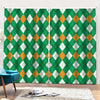 Saint Patrick's Day Argyle Pattern Print Pencil Pleat Curtains