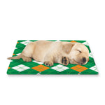 Saint Patrick's Day Argyle Pattern Print Pet Cooling Mat Cover