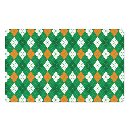 Saint Patrick's Day Argyle Pattern Print Polyester Doormat