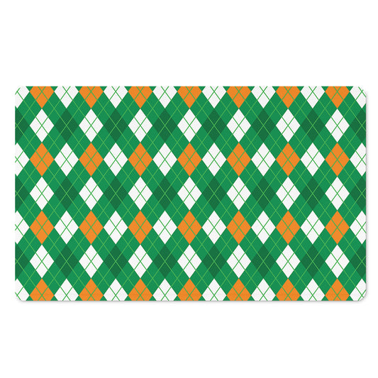 Saint Patrick's Day Argyle Pattern Print Polyester Doormat