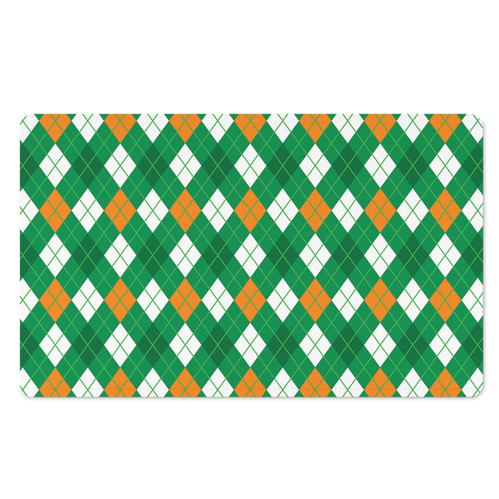 Saint Patrick's Day Argyle Pattern Print Polyester Doormat