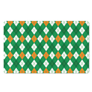 Saint Patrick's Day Argyle Pattern Print Polyester Doormat