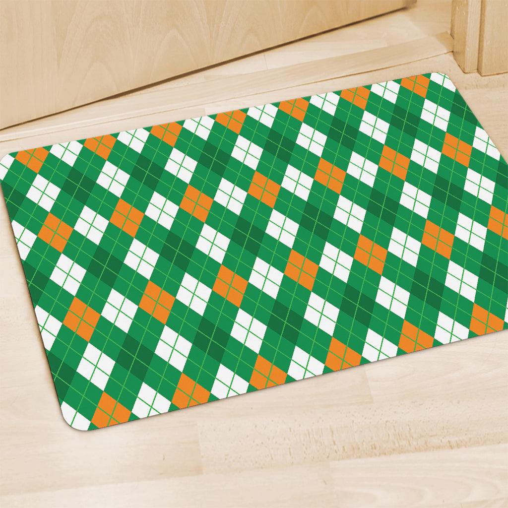 Saint Patrick's Day Argyle Pattern Print Polyester Doormat