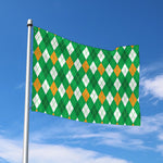 Saint Patrick's Day Argyle Pattern Print Polyester Flag