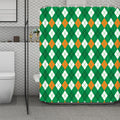 Saint Patrick's Day Argyle Pattern Print Polyester Shower Curtain