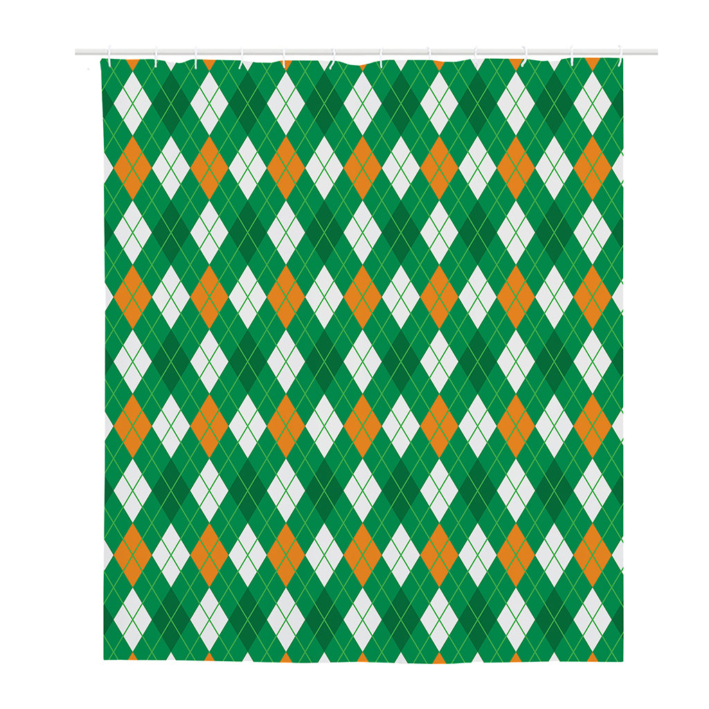 Saint Patrick's Day Argyle Pattern Print Polyester Shower Curtain