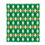 Saint Patrick's Day Argyle Pattern Print Polyester Shower Curtain