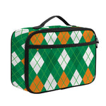 Saint Patrick's Day Argyle Pattern Print Portable Lunch Bag