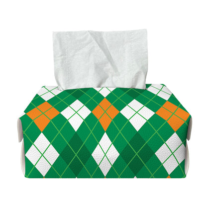Saint Patrick's Day Argyle Pattern Print Rectangle Tissue Box Cover