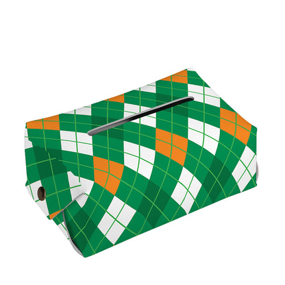 Saint Patrick's Day Argyle Pattern Print Rectangle Tissue Box Cover